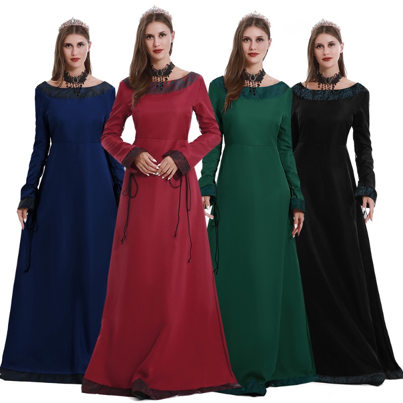Women Medieval Long Dress V Ne - Lace Dress recension och pris
