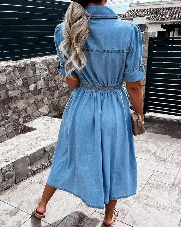 Women's Light Wash Denim Shirt - Midi Dress recension och pris